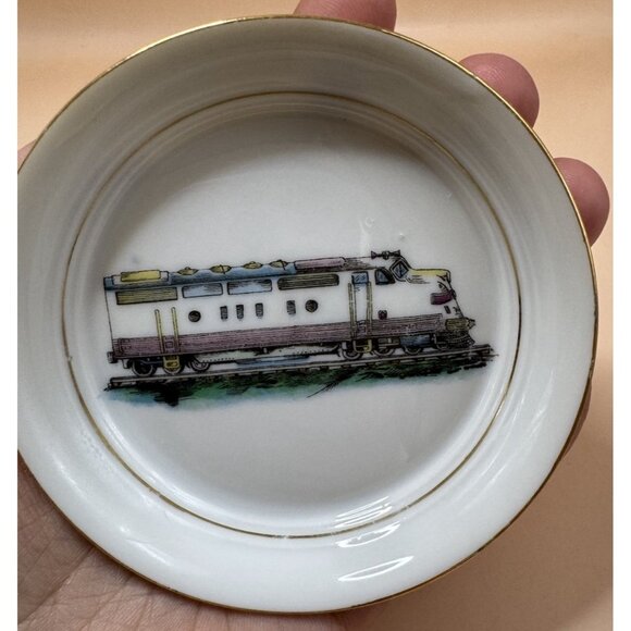 VTG Railroad Train Ceramic Coasters/Dish Lot ESD JAPAN Locomotives- Cool Pieces! - Picture 9 of 12